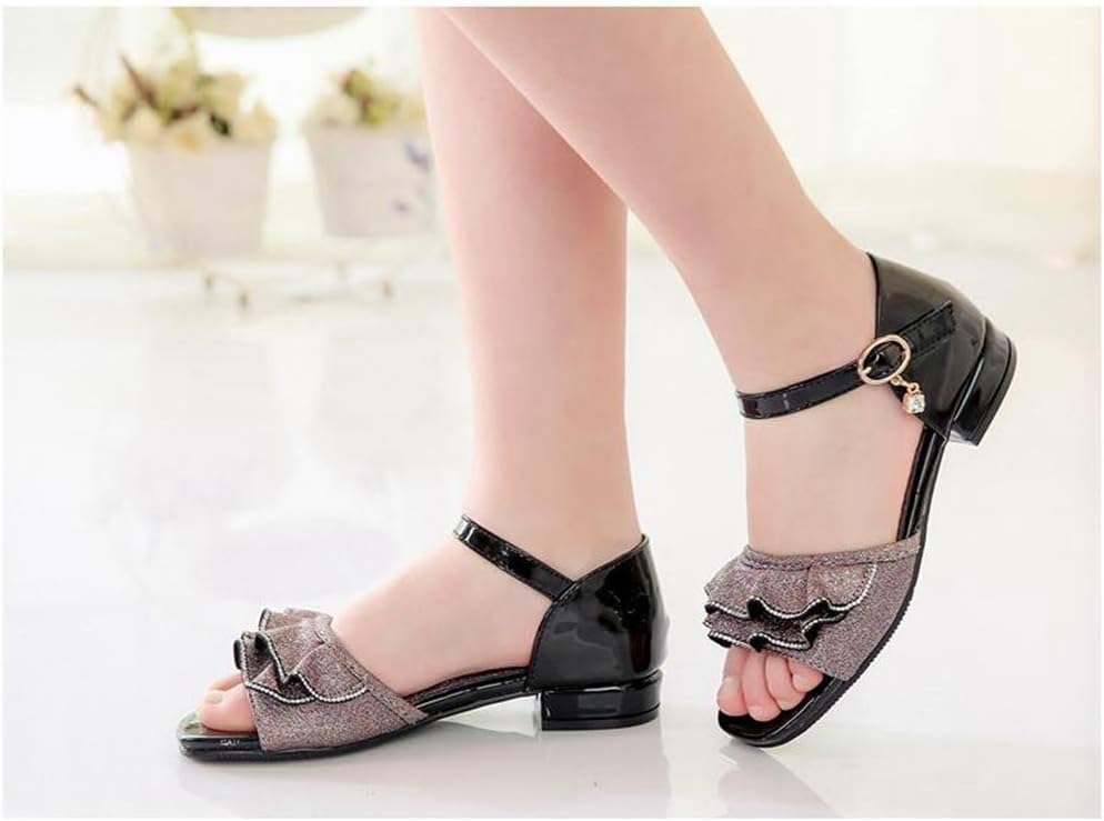 [実りの秋] サンダル キッズ 女の子 子供靴 ガールズ マジックテープ フリル キラキラ 大きいサイズ かわいい オシャレ プリン