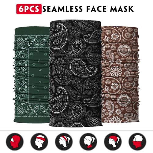 Image of Neck Gaiter for Men Women Headwear Bandana Head Wrap Face Scarf Mask Cover Warmer Balaclava-Seamless & Versatile