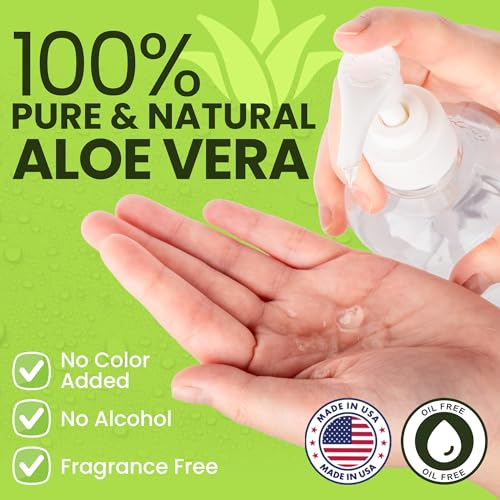 Honeyskin Soothing Aloe Vera Gel Made in the USA with Natural Ingredients - Give Yourself Relief From Sunburn and Dry Skin During the Hot Summer Days (8 Fl Oz)