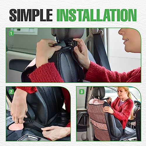 Image of lebogner Back Seat Cover for Kids (Pink - 4 Pocket)