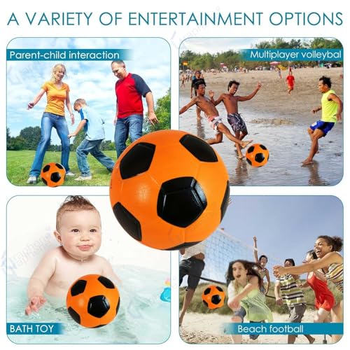 Image of GRAPHENE 8 Inch Football for Kids Toddlers Bouncy Rubber Soccer Ball for Boy Girl 3+ Year No Air Needed Playground Soft Jumping Bouncing Ball for Sports Indoor Outdoor Games Pack of 1