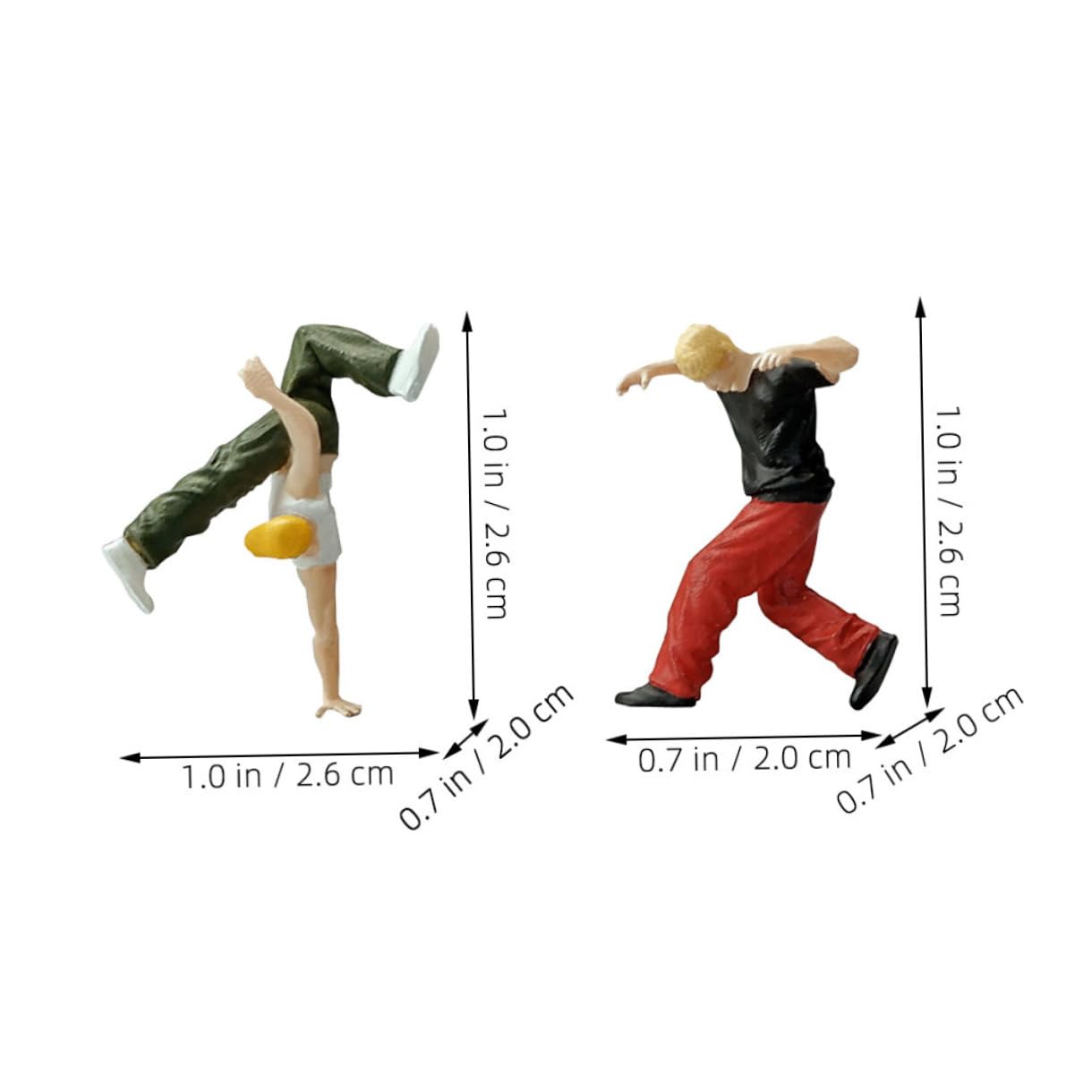 6pezzi Miniature Hiphop Figure Statue Decorazione Per Table Di Danzatore Street Dance Elemento Unico Per Collezionisti e Appassionati Di Hiphop