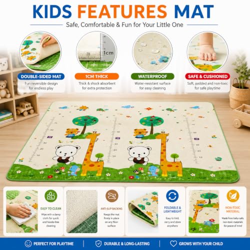 Image of 18 Panel Playpen for Babies up to 5 Year with Foldable Mat Big Size for Toddlers with Activity Panel Smart Folding & Portable Baby Play Fence for Kids Indoor with Gate (6x6 ft=36sqft)