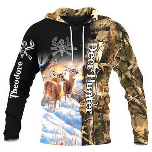 Image of PriAmi Custom Camo Hoodie for Women, 3D Pullover Hunting Sweater Gift