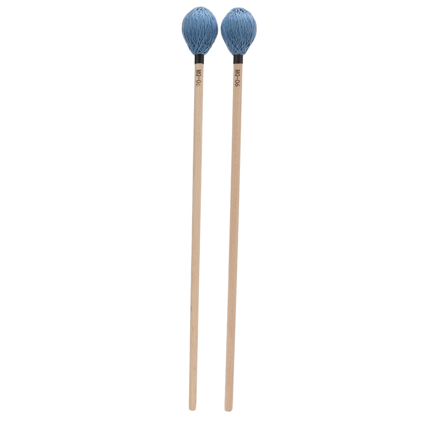 Mazzuolo Medio Duro, Mazzuolo in Filato Duro Liscio, Riproduzione Morbida 1 Paio di Bacchette per Marimba Professionali per Strumenti a Percussione (Blu)