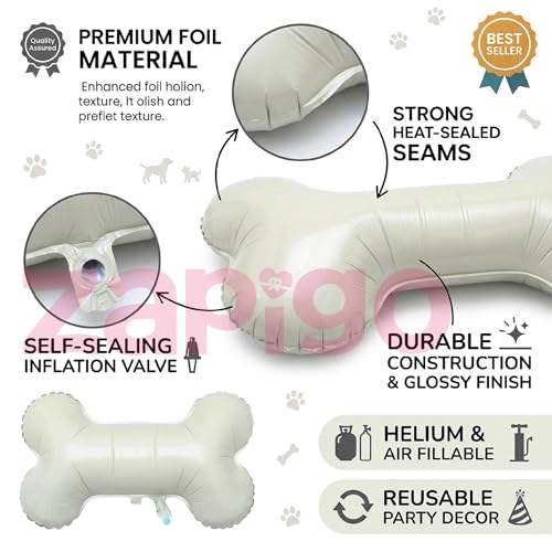 Image of Balloonistics Large Dog Bone Foil Balloon Pack Of 1