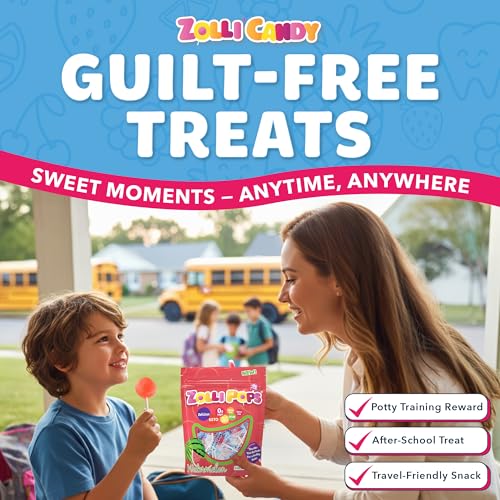 Zollipops Clean Teeth Lollipops, Watermelon, 6.2 Ounce - Enjoy a Refreshing Watermelon Flavor with Sugar-Free Goodness for a Healthy Smile