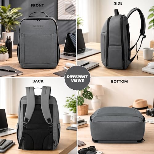 Image of Storite Premium Laptop Backpack for Men & Women | 15.6 inch Laptop Bag | Water Resistant Business Travel Backpack | Durable Smart Bag (Grey)