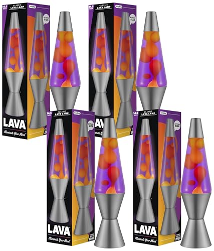 Image of Lava Lamp - 14.5 inch Purple Sunset - The Original Motion Light - Yellow Wax and Purple Liquid - Item #2635 (Amazon Exclusive),(Pack of 4)