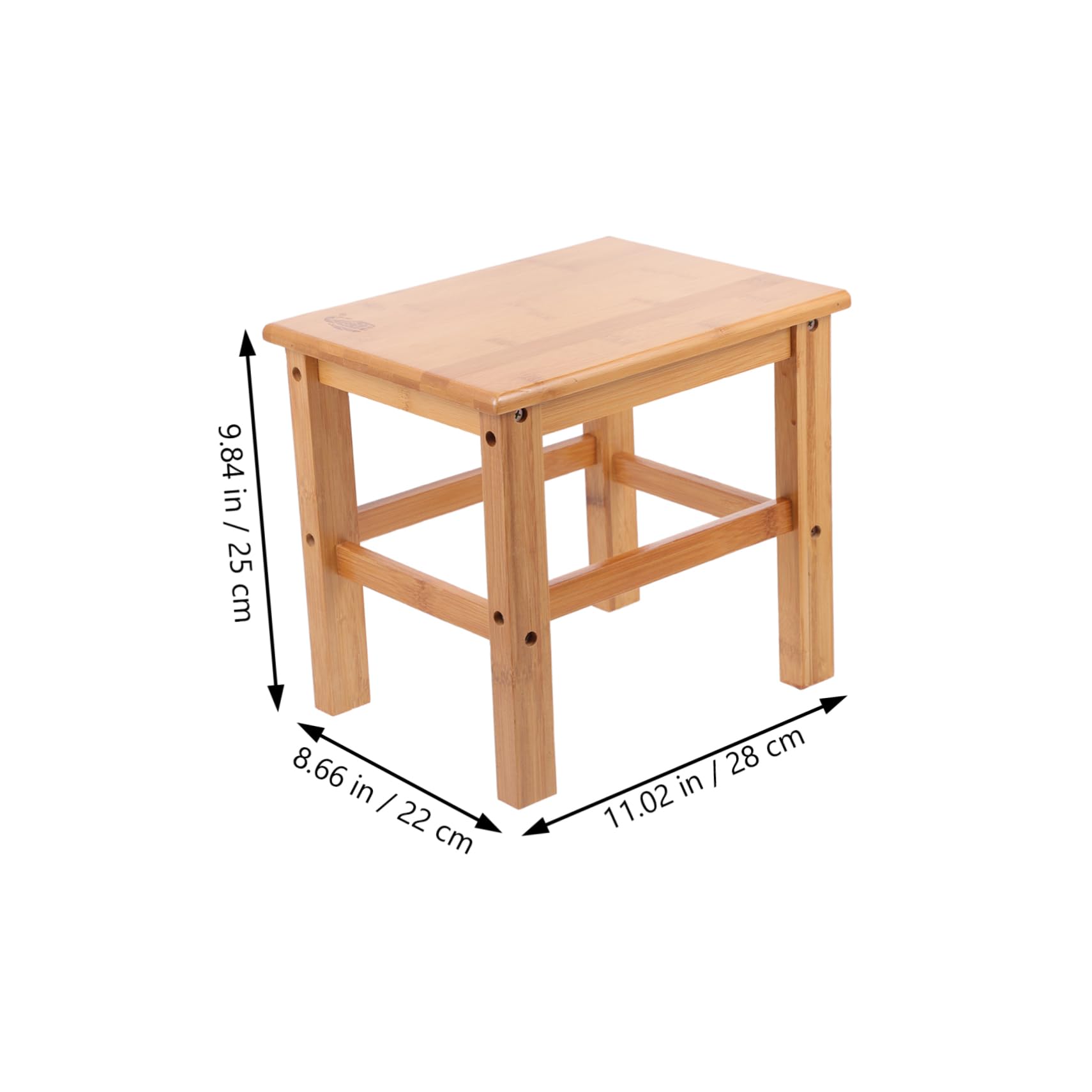 PRETYZOOM Bamboo Solid Wood Casual Stool Home Bathroom Footstool Child Chair Stool for Changing Shoes