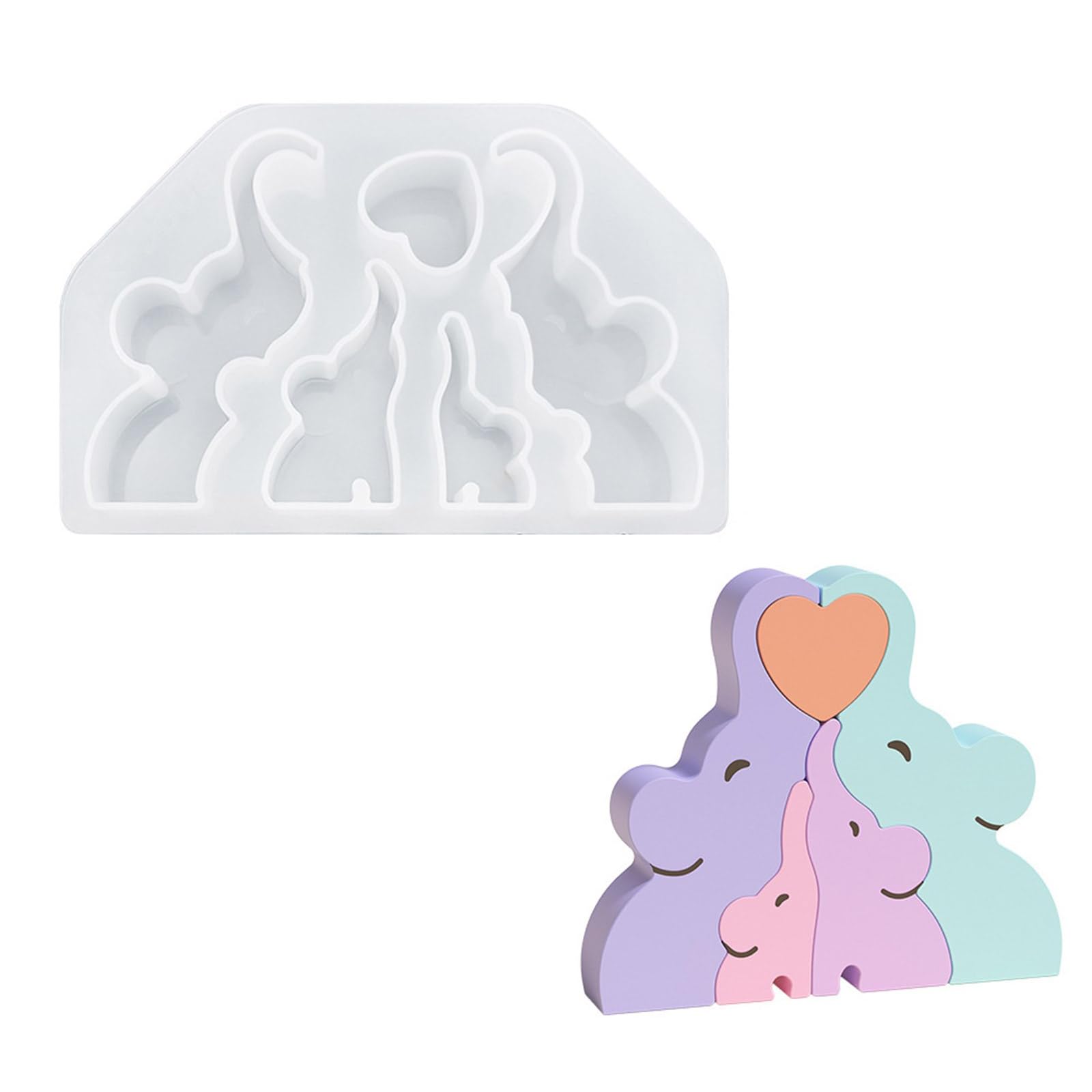 NEWFT Candle Mold Silicone Aromatherapys Mold Animal Holding Love Heart Decorations Mould for Handmade Enthusiasts