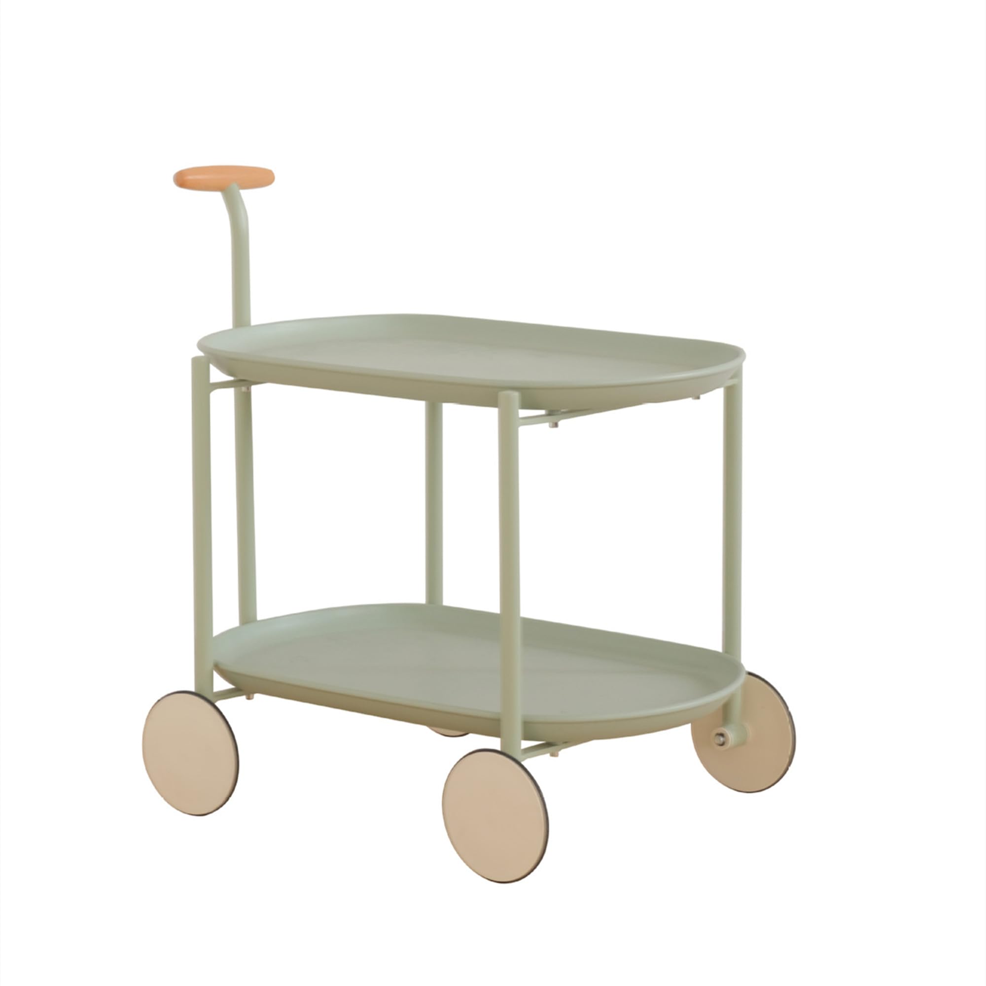 Moderno carrito de bar verde de 2 niveles con ruedas, bandejas extraíbles, ideal para decoración del hogar, cocina, sala de estar, comedor, dormitorio