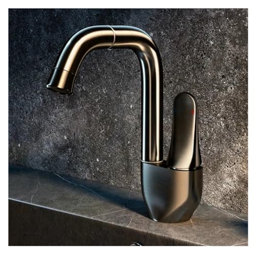 Faucet robinet en laiton gris gunmetal mitigeur de bassin moderne manche unique