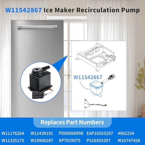 Pompe machine à glace sans entretien W11542867 mécanisme de circulation eau
