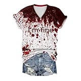Photo Gallery surttan tshirt halloween i m fine donna horror di halloween divertente maglietta con mani sanguinose funny graphic a maniche corte top scollo a v spaventoso basic gift t-shirt bloodstained casual Photo Gallery surttan tshirt halloween i m fine donna horror di halloween divertente maglietta con mani sanguinose funny graphic a maniche corte top scollo a v spaventoso basic gift t-shirt bloodstained casual