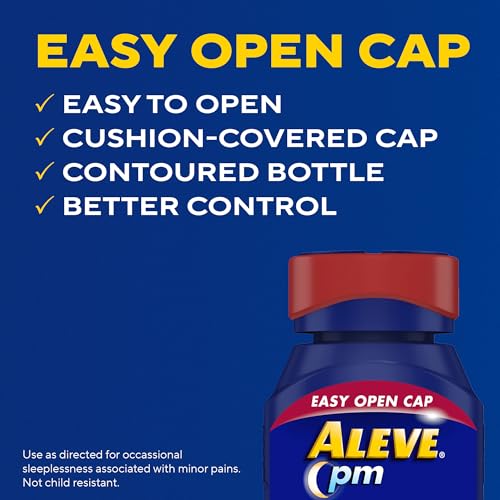 Image of Aleve PM Sleep Aid Plus Pain Reliever Caplets,Naproxen Sodium & Diphenhydramine HCl,Nighttime,120 Count (Pack of 2)