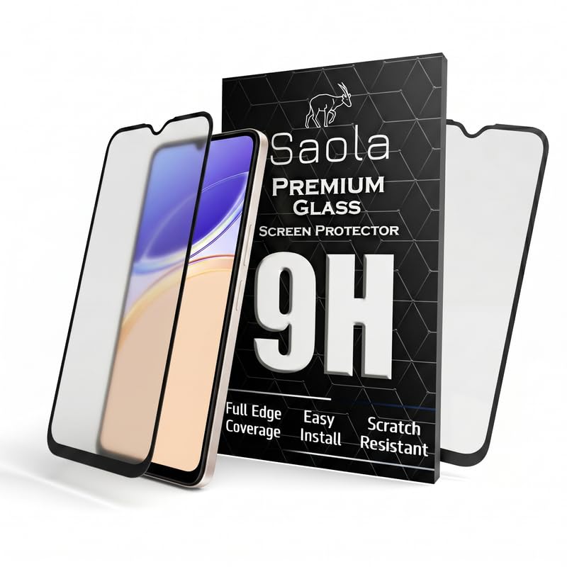 Image of Saola HD Matte Tempered Glass With 18H Hardness For Vivo Y05 (Pack Of 2) with Hassle-less Installation Kit. Full screen Coverage. 6.74 inch