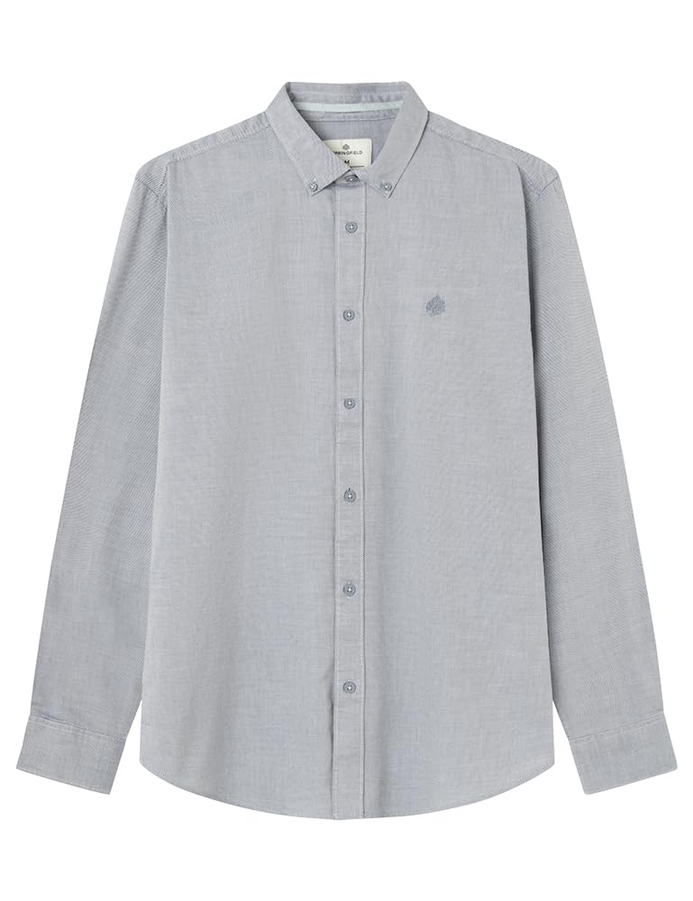 Springfield Men's Navy Blue Camisa Estructura Gart Diyed Shirt, L