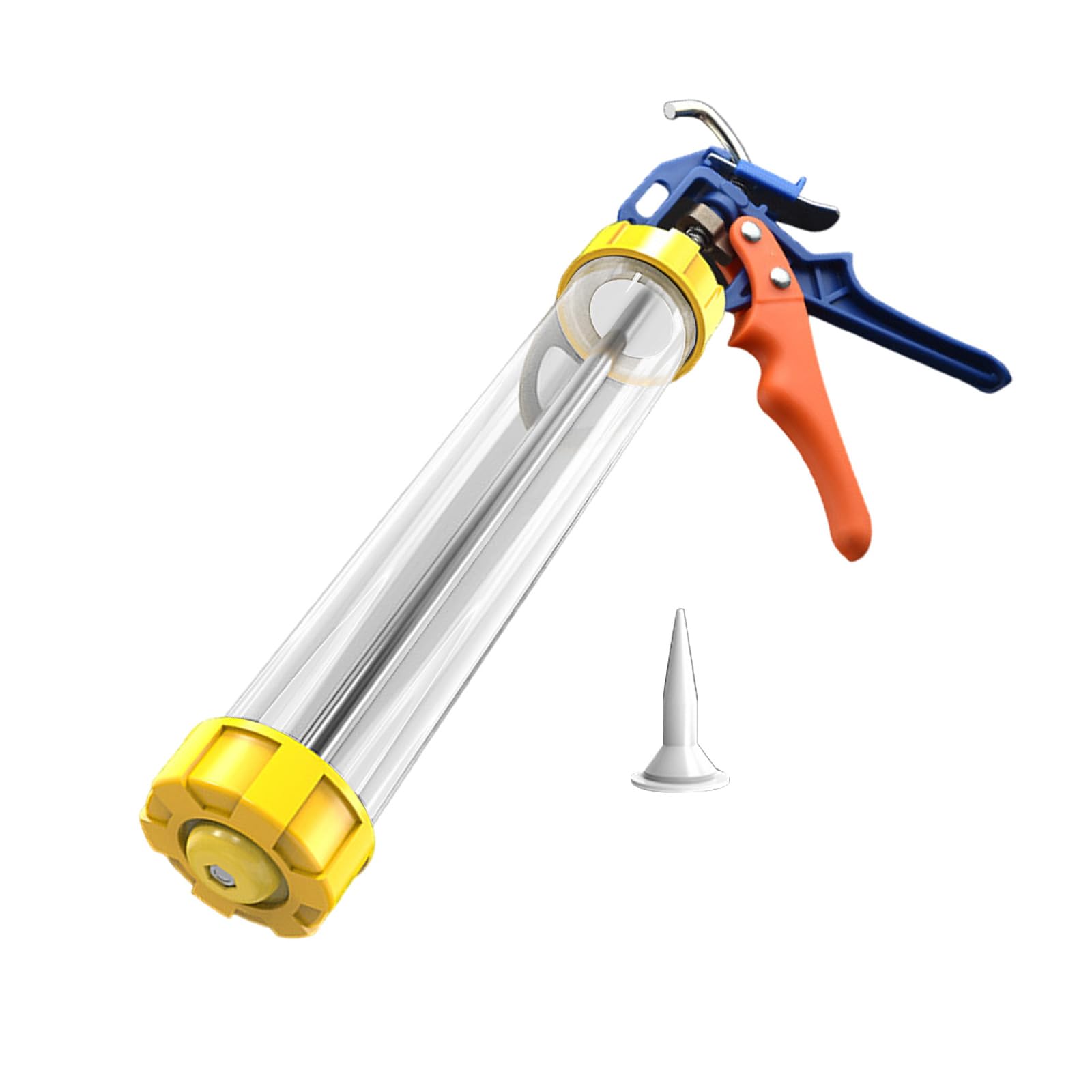 Msioytog Thickened Transparen Drip Frees Caulk With Ergonomic Steel Handle, Manual Glass Glues Applicator Universally Pressing Glues Caulking Tool