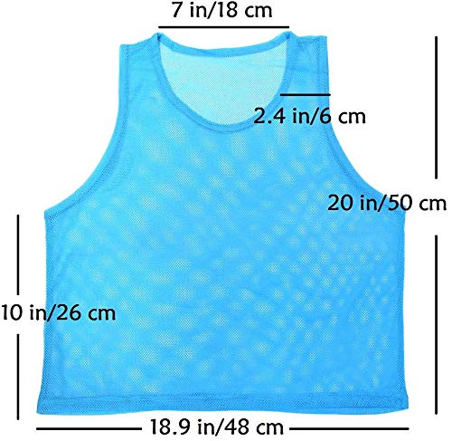 Nylon Mesh Scrimmage Team Practice Vests Jerseys for Children Youth Sports Basketball, Soccer, Football, Volleyball (12 Jerseys) - Image 3
