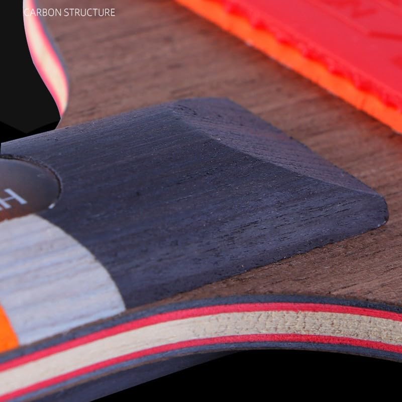 JITEM Ping Pong Paddle with Carrying Bag, Offensive Professional Table Tennis Racket, Double-Sided Rubber, Pure Wooden Handle(Color:B)