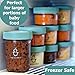 Sage Spoonfuls Glass Baby Food Containers with Lids - 4 Pack, 8 oz Glass Baby Food Jars, Freezer Storage, Durable & Leakproof, Reusable Glass Baby Food Containers, Microwave & Dishwasher Friendly