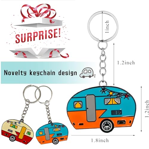 Image of Camper Keychain, Upgraded Double-Side Metal Camping Key chain, Couples RV Accessories Set of 2 for Men Women