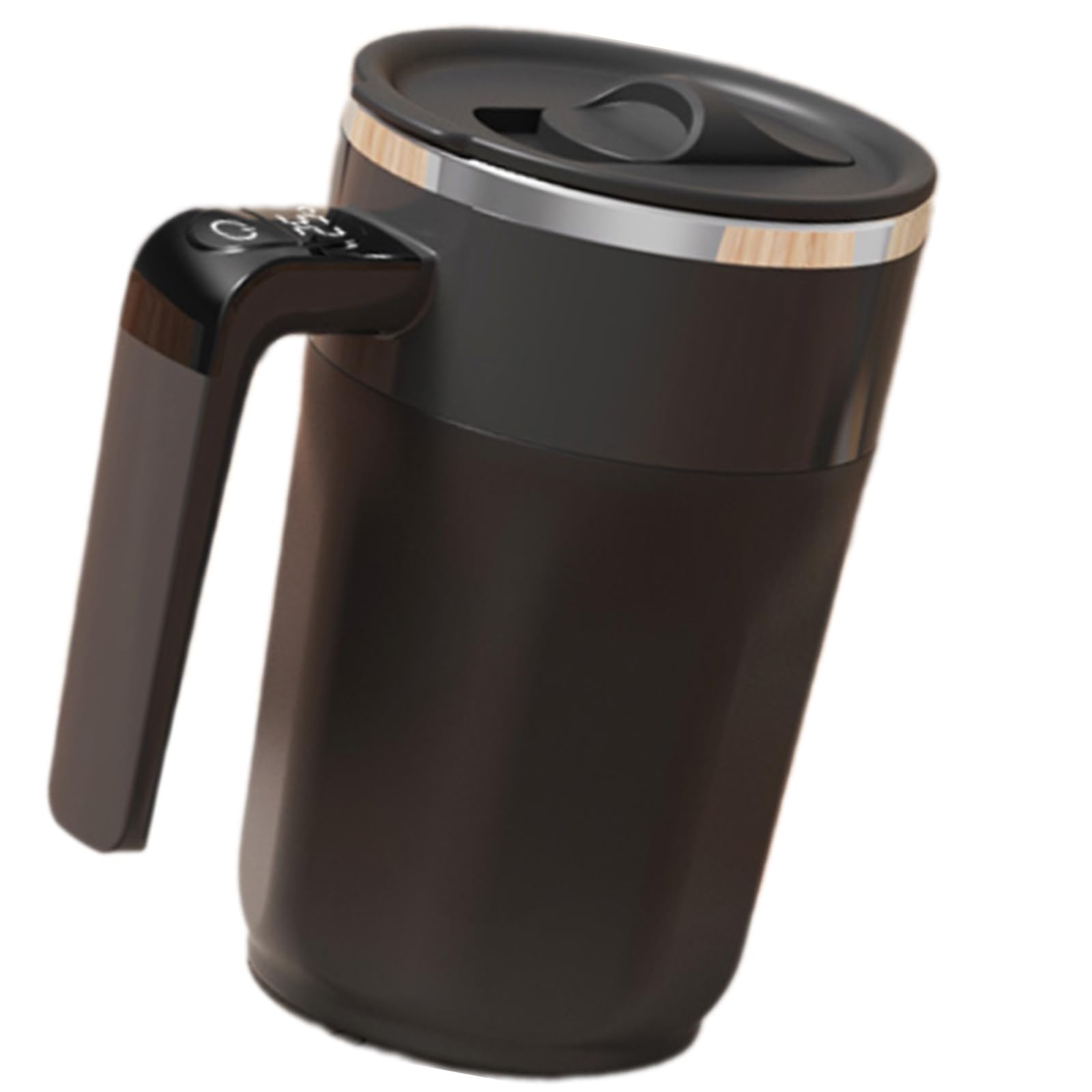 MICFENY Automatic Stirring Mug LED Temperature Display Rechargeable Rotating Magnetic Coffee Mixing Cup for Home Use
