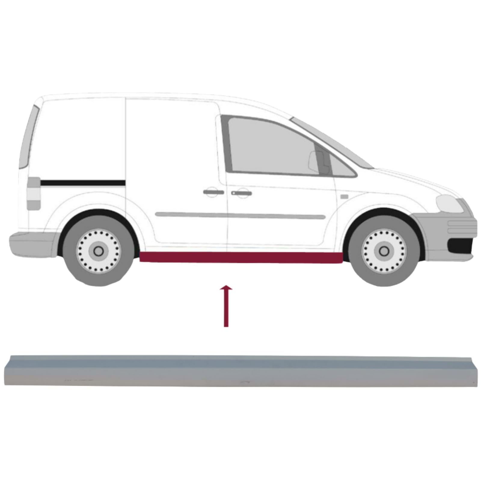 2X Schweller Reparaturblech rechts = Links passend für VW Caddy III/Lift (2K) 2004-2015