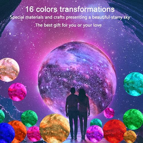 Hyodream RF-060819 5.9'' Moon Lamp Kids Night Light Galaxy Lamp Rechargeable Battery Touch & Remote Control 16 Colors Led Moon Light As Birthday Gifts thumb #2