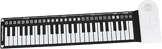 Vaguelly 49 Teclado Portátil Piano Infantil Teclado Infantil Pianos Digitais Piano Para Crianças Teclado De Piano Teclado Musical Teclado De Piano Educacional Rolo De Mão Branco Órgão