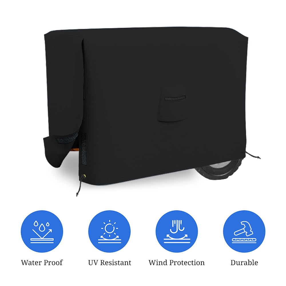 Coperture per generatori da esterni, impermeabili al 100% resistenti ai raggi UV e alle intemperie, rivestimento in PVC, con tasche d'aria, fibbia e velcro per Sungfit (50,8 x 38,1 x 43,2 cm, nero)