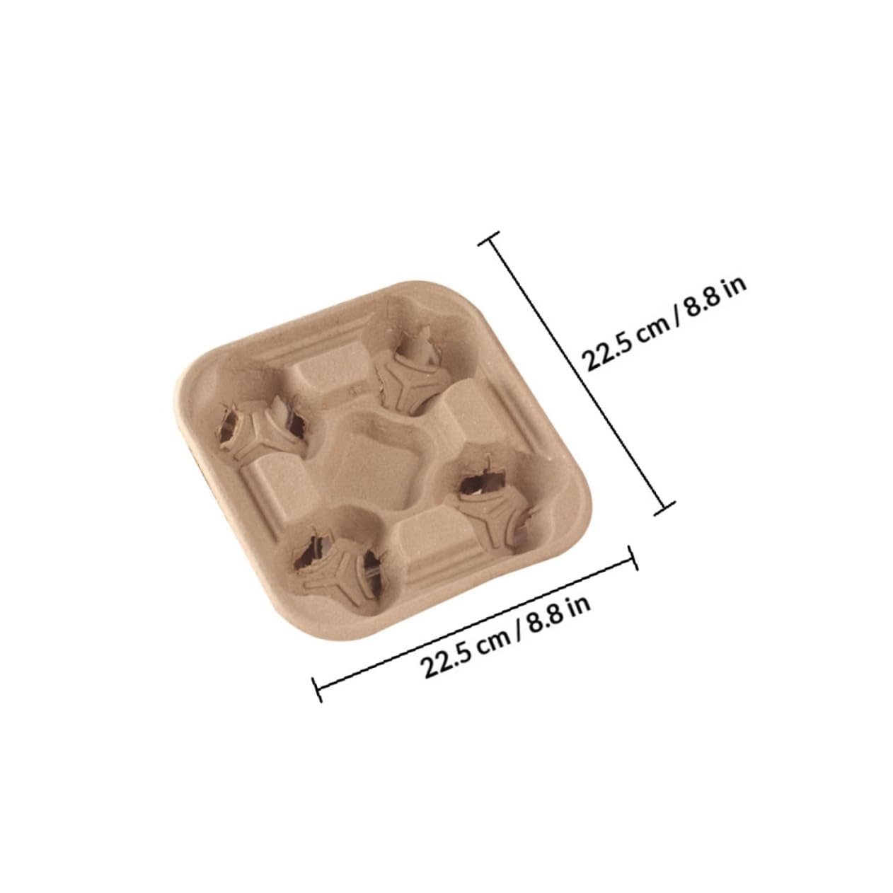 Portabicchieri Multiforo Biodegradabile 25 Pezzi in Polpa di Cellulosa, Vassoio Porta Bevande da Asporto per Caffè e Tè al Latte, Supporto Stabile per Trasporto e Esposizione