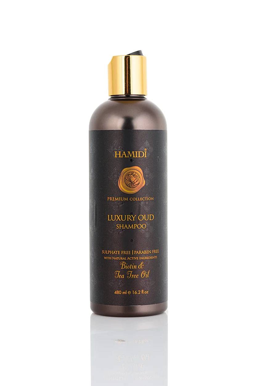 Luxury Oud Shampoo Biotin & Tea Tree Oil 480ml, With Natural Active Ingredients, Sulphate, and Paraben Free, For Unisex
