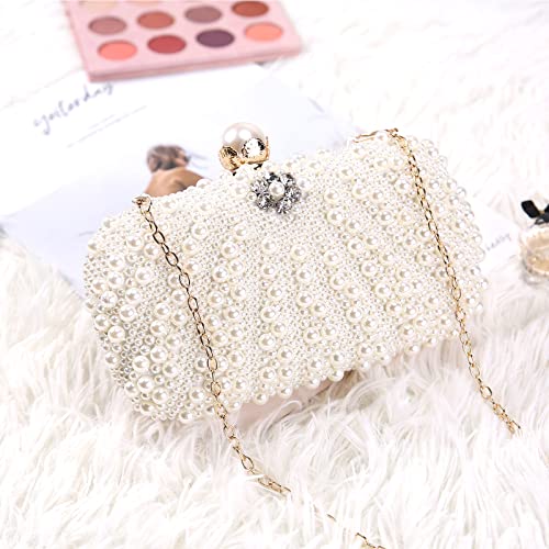 Selighting Pearl Beaded Cutch Purses For Women Evening Bags Formal Rhinestones Wedding Bridal Handbag Ladies Prom Party Purse Ivory #TOP7