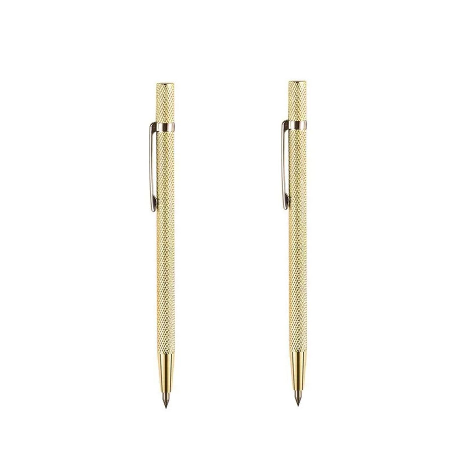 Glass Cutters Scriber Etching Engraving Pen Glass Tungsten Tip Pocket Tool Marking(2pcs Golden)