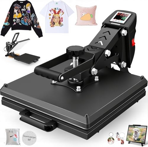AKEYDIY Heat Press 15x15, Digital Shirt Press Heat Up Fast & Even, Pro...