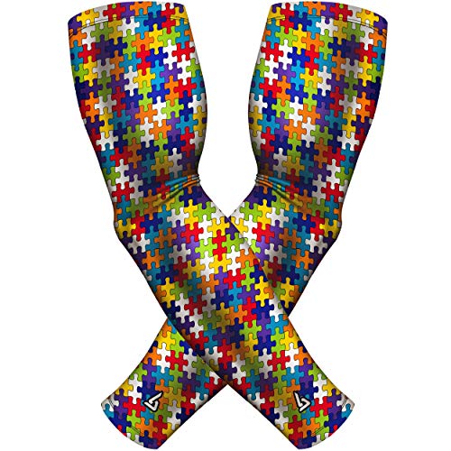 Image of B-Driven Sports Pro-Fit Compression Arm Sleeves - 1-Pair, 30+ Designs, Adult /Youth Sizes, for Athletic and General Purpose Use.