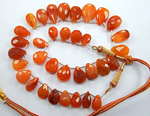 Carnelian pierres fines de qualité supérieure gouttes orange facettées de 17 pouces