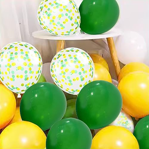 Image of 50Pcs 12inch Yellow and Green Party Balloons with Yellow Green Confetti Balloons for Wedding, Birthday, Baby Shower, Halloween,Family Parties Decoration