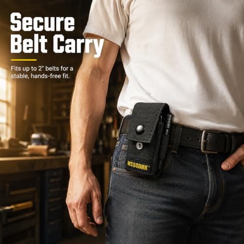 Image of Nylon Sheath for Multi-Tools with 21-Piece Screwdriver Bit Set | Durable flat end screwdriver bits and holder, case belt holster pouch with pockets, compatible with Leatherman multitools.