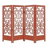 TEHAUX Miniature Doll House Divider - Wood Dollhouse Screen Furniture 1:12 Scale Chinese Style Mini Folding Screen Model for Dollhouse Living Room Photo Prop