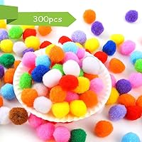 Caydo [400 pcs] - 300PCS 1 Inch Assorted Pom Poms with 100PCS Wiggle Eyes — image 3