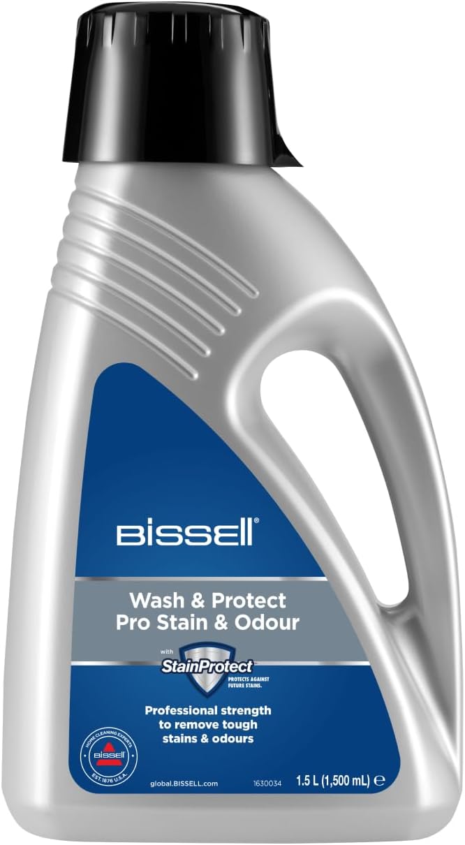Wash and Protect Pro Stain & Odour, For BISSELL Upright Carpet Cleaners, 1.5L, Professional strength to remove tough stains & odours, 1089N
