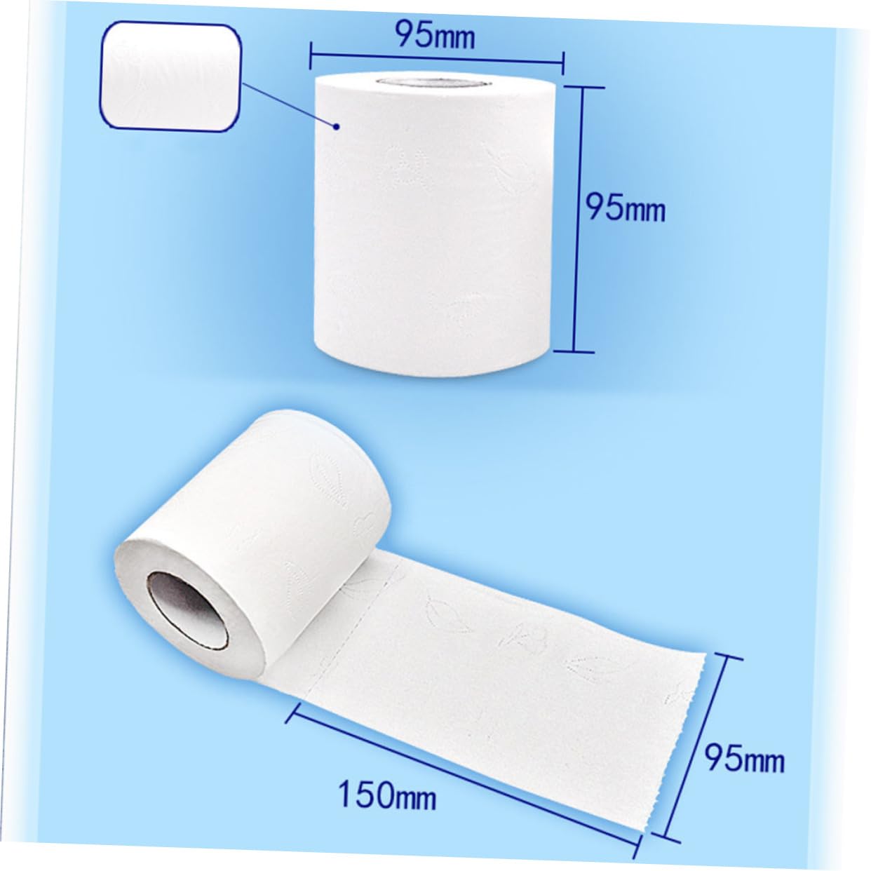 Petit Papier Toilette 10 Rouleaux 100g, Pâte de Bois, 4 Couches
