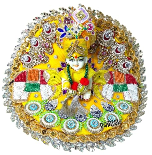 Image of Partish Laddu Gopal Heavy Janamashtmi Dress l Ladoo Gopal Dress l Kanha Ji Dress Size 1 2 4 5 6 (Size 1, M)