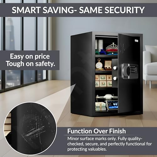 Image of Plantex 56 Litre Digital Safe Locker for Home /Quality-Checked Unit with Minor Transit Marks /Electronioc Safe /Assured by Plantex (Black)