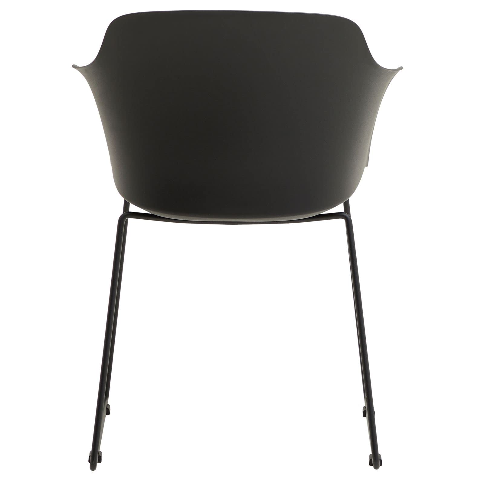 IDIMEX Gartenstuhl FORO im 4er Set, Schwarz - Outdoor Schalenstuhl aus Polypropylen, Sitzschale UV-beständig und pflegeleicht, schlanke Metallbeine, modernes Design für Garten und Terrasse