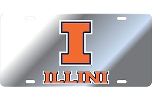 Elite Fan Shop NCAA Fighting Fans Mirrored Acrylic License Plate Silver