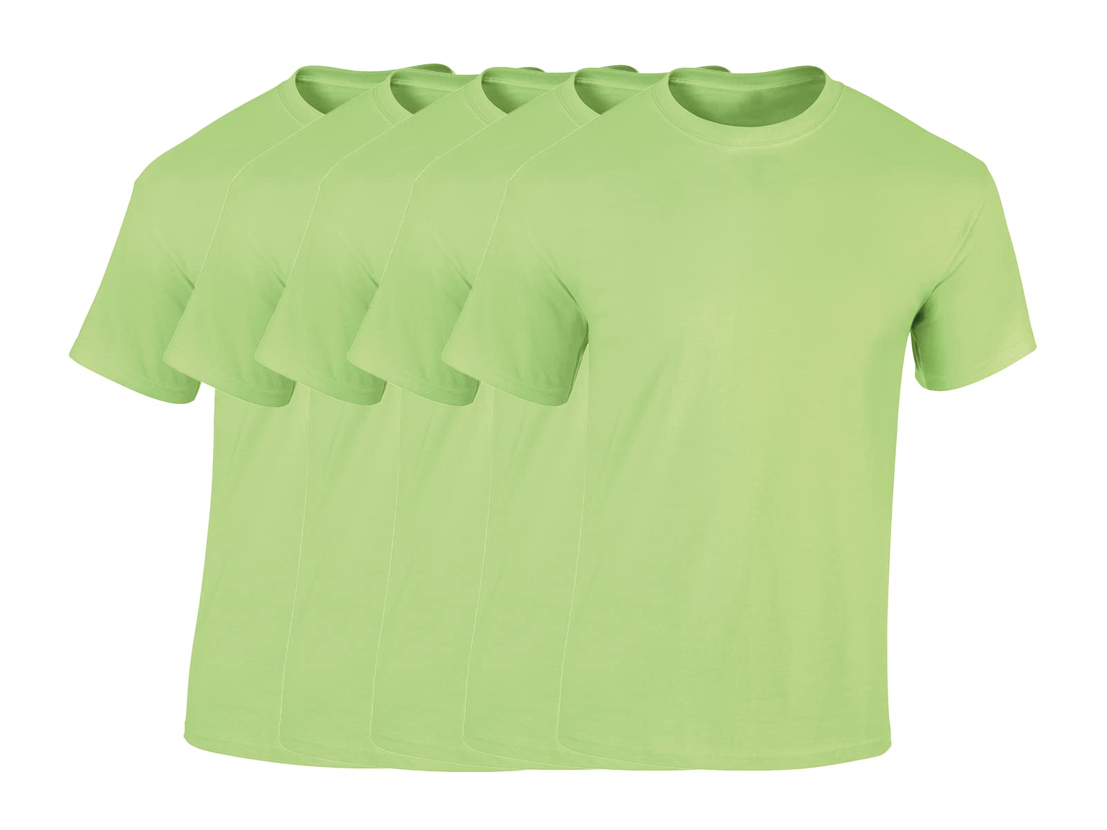 COOZO Mens Heavy Cotton Pack of 5 T-Shirts - Mint - XL